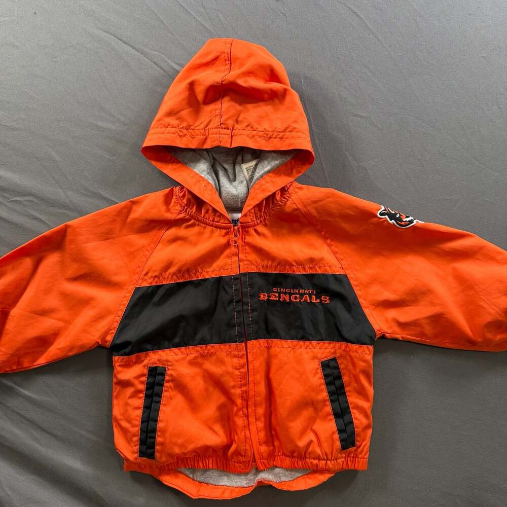 Cincinnati Bengals Jacket 12 Months Baby NFL Orange Black Hooded Windbreaker